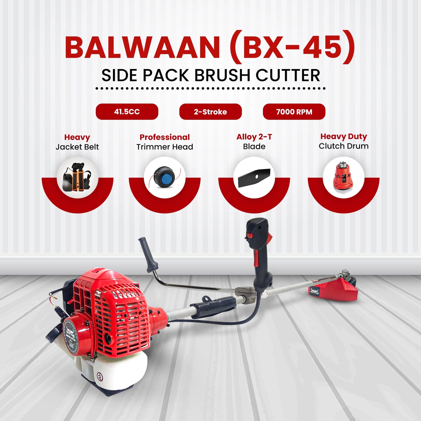 Balwaan BX-45 Side Pack Brush Cutter