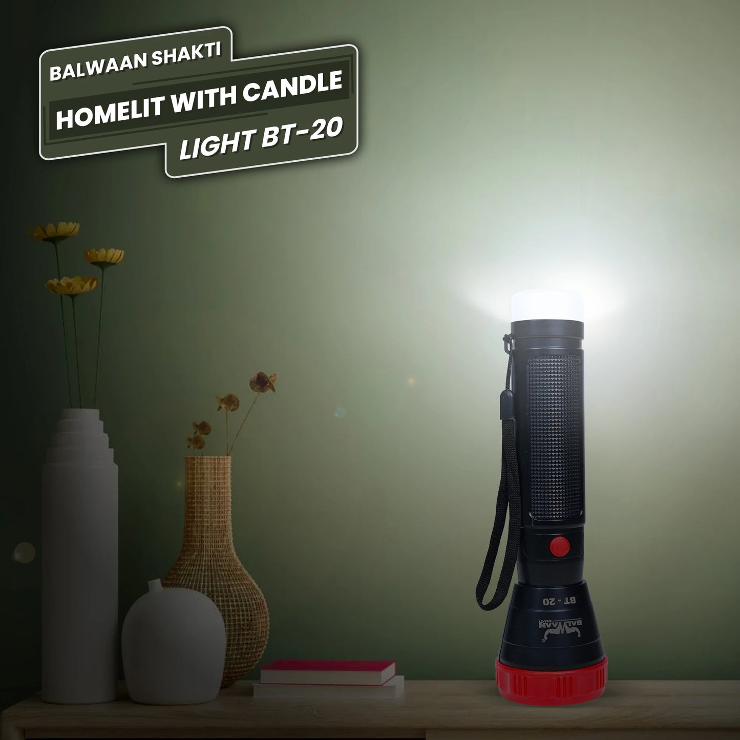Balwaan Rechargeable BT-20 LED Search Light Torch | Candle Light | Best for Trekking, Agricultural, Outdoor Activities