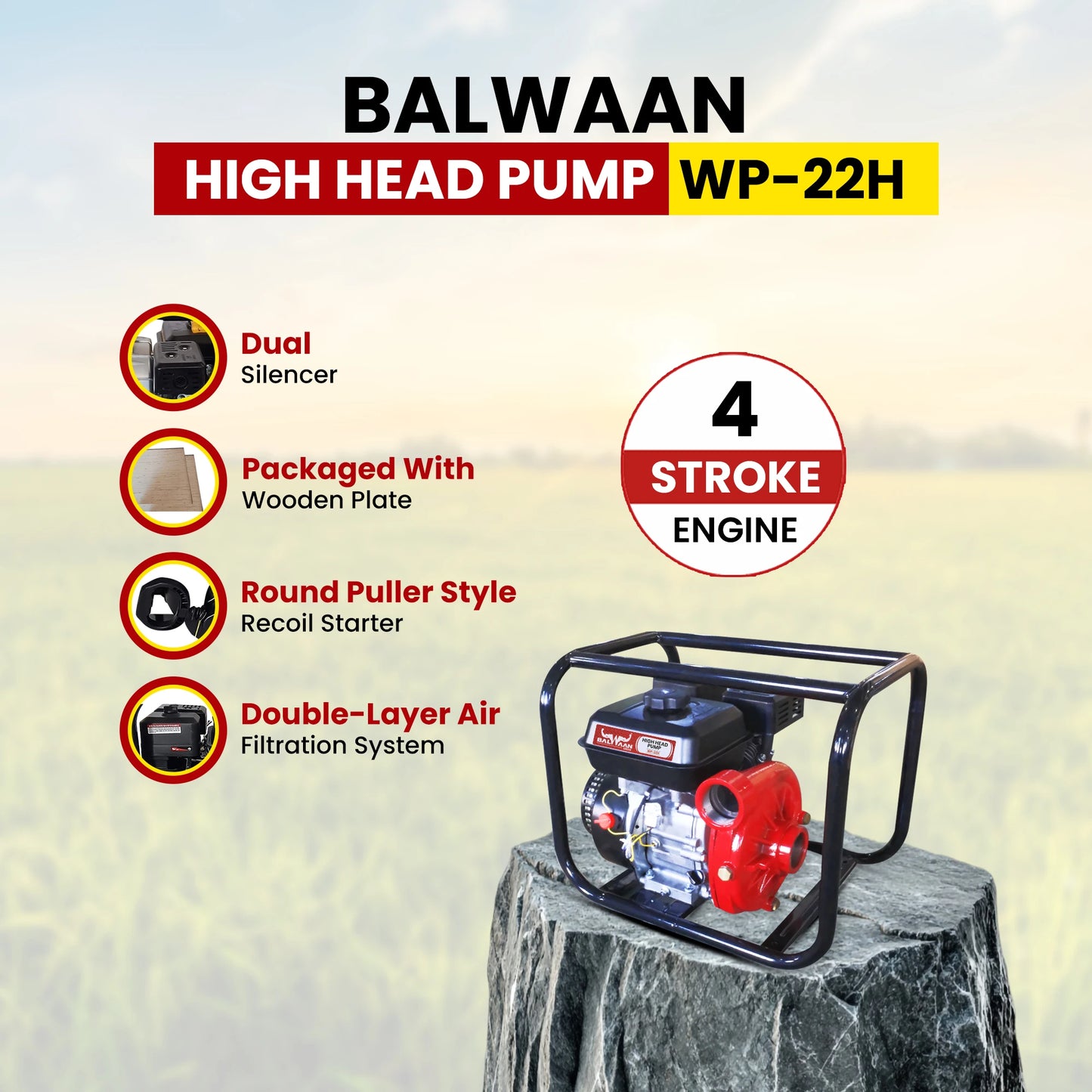 Balwaan 2x2 Inch High Head Pump| WP-22H