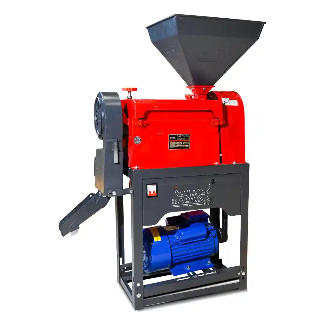 Balwaan RM-310 Rice Mill Machine with 4HP Motor | 280–300 kg/hr Capacity | Electric Paddy to Rice Mill for Home & Small 