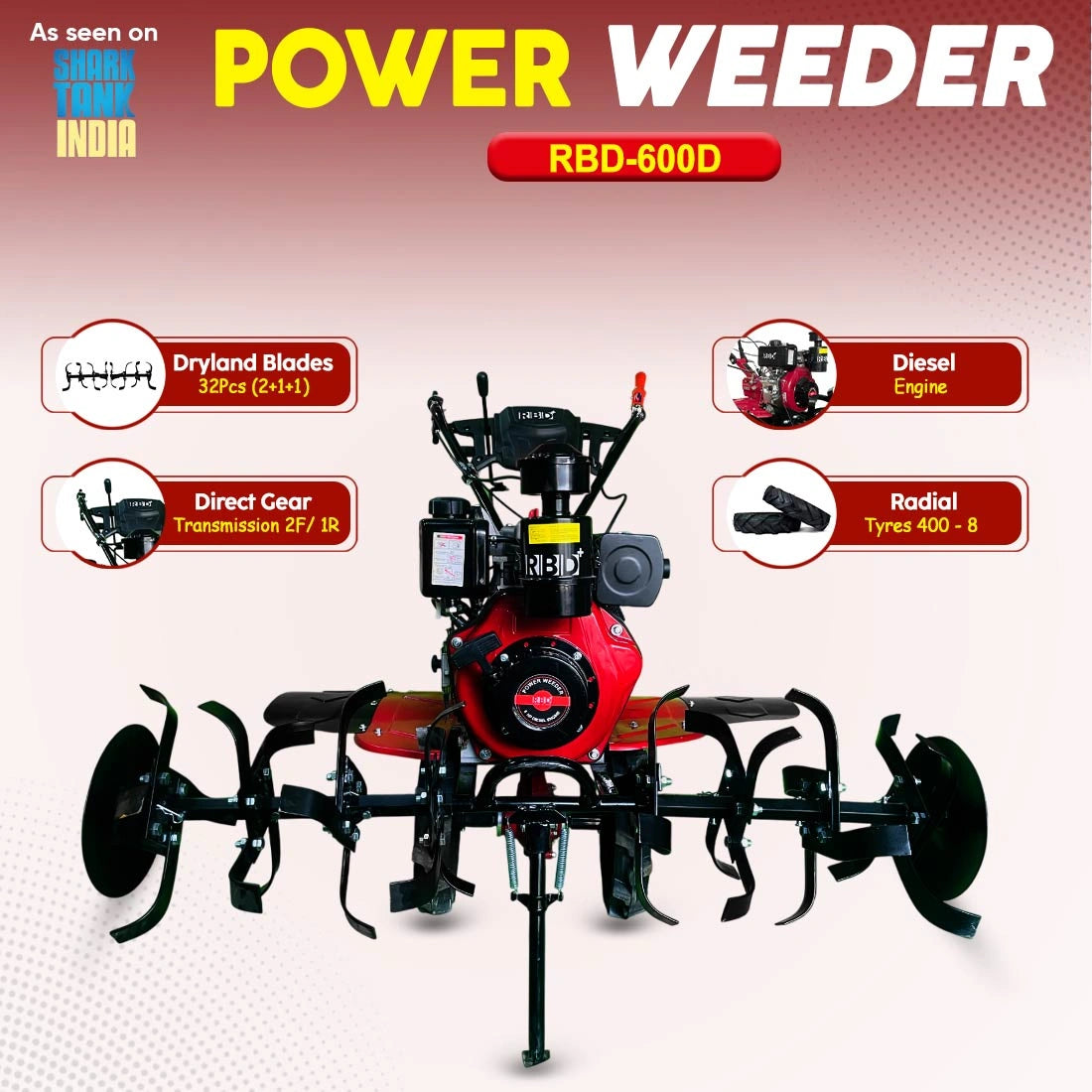 RBD 6HP Power Weeder Diesel - supplier gallery image 2