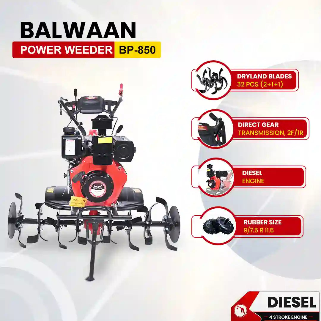 Balwaan 5.5 HP Diesel Power Weeder | BP-850