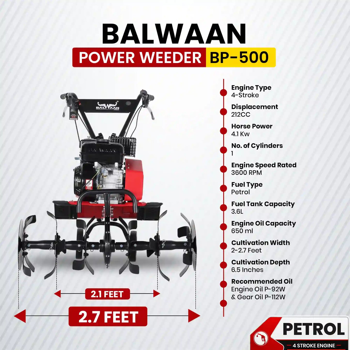 Balwaan 7 HP Power Weeder | BP-500