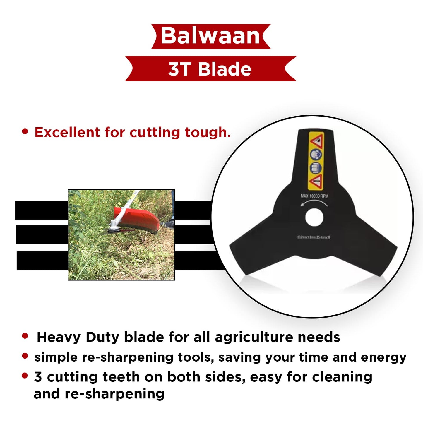 Balwaan Brush Cutter Blade HCS-3T - supplier gallery image 5