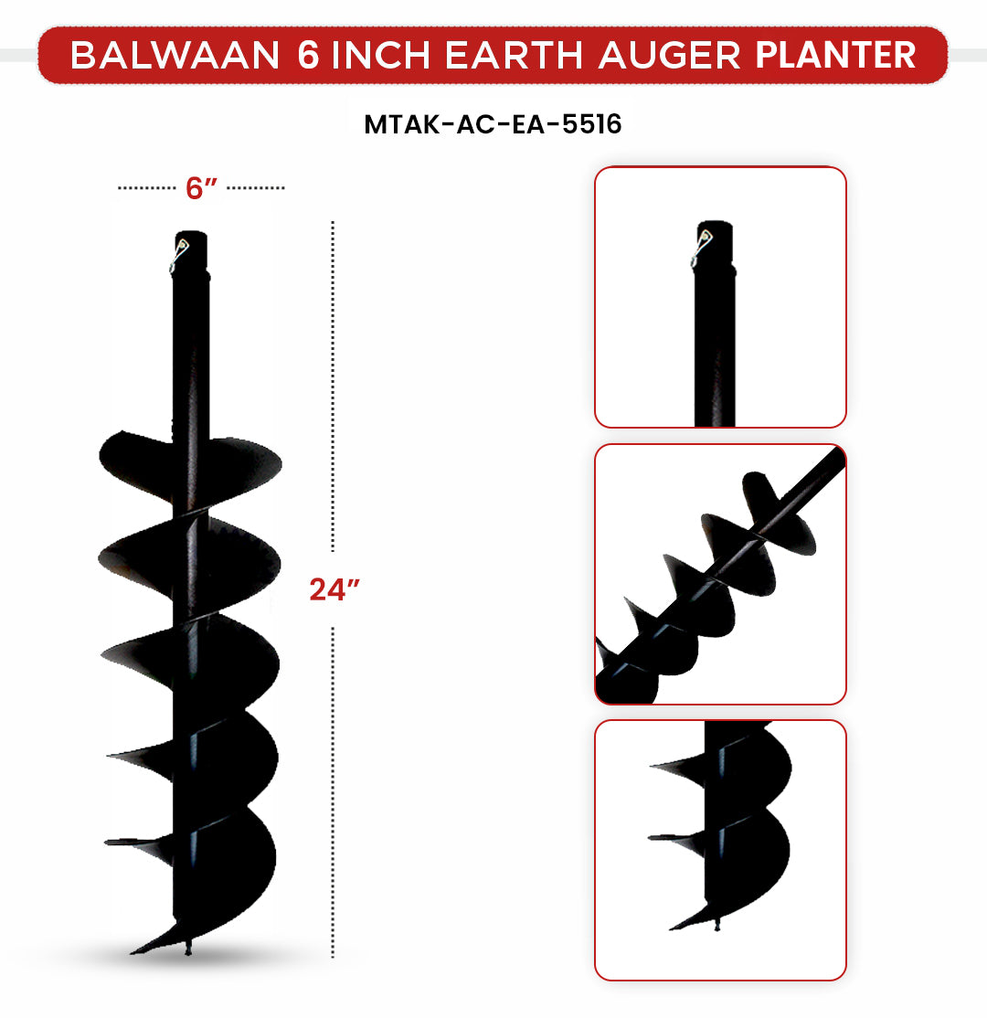 Balwaan 6 Inch Planter Double Spiral Auger Bit PT-6D - supplier gallery image 2