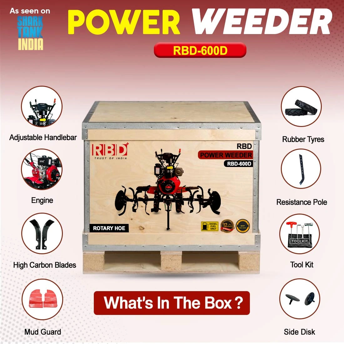 RBD 6HP Power Weeder Diesel - supplier gallery image 4