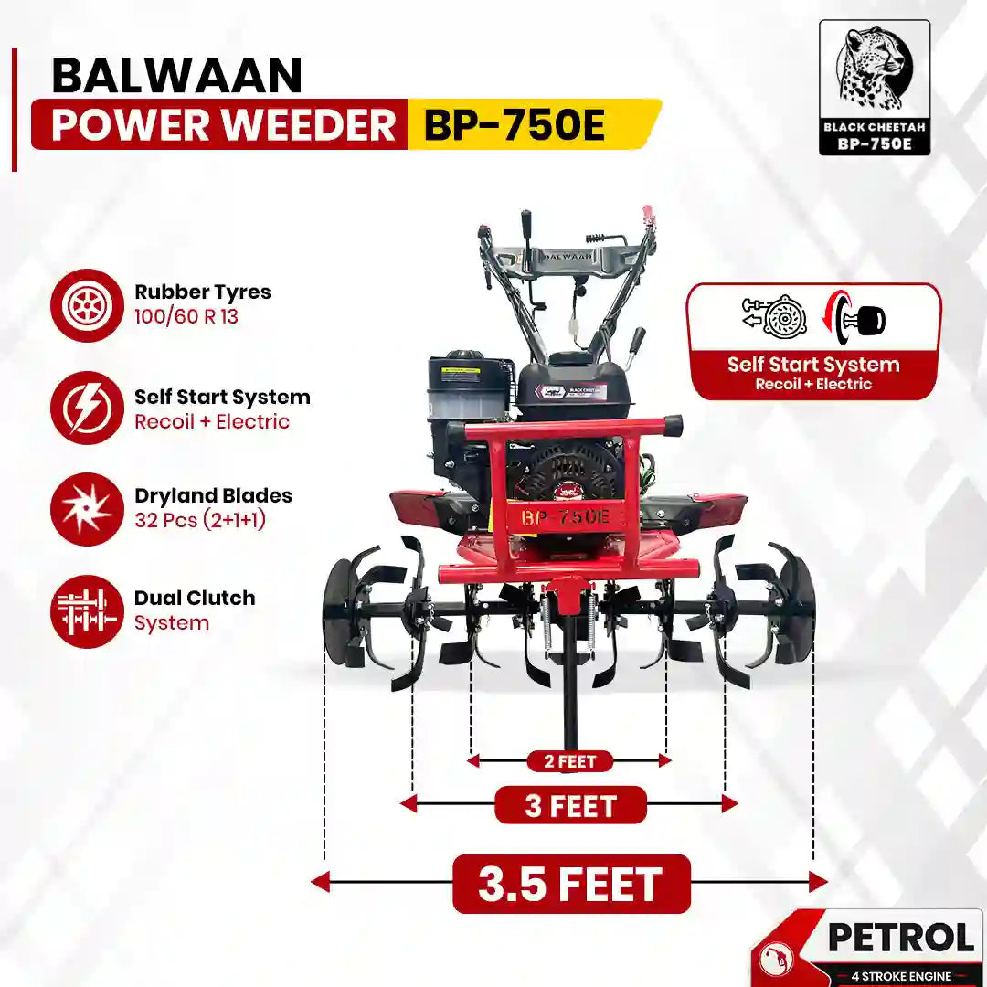 Balwaan Black Cheetah Power Weeder | BP-750E