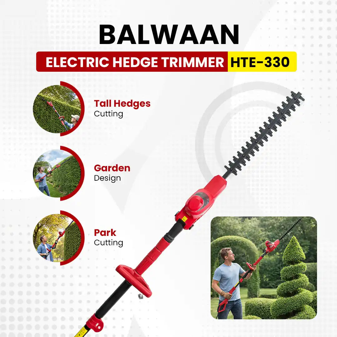 Balwaan High-Power Electric Hedge Trimmer HTE-330 For Clean & Easy Garden Trimming