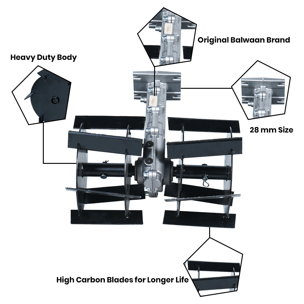 Balwaan BTA-28 Cross Type Tiller Attachment - supplier gallery image 2