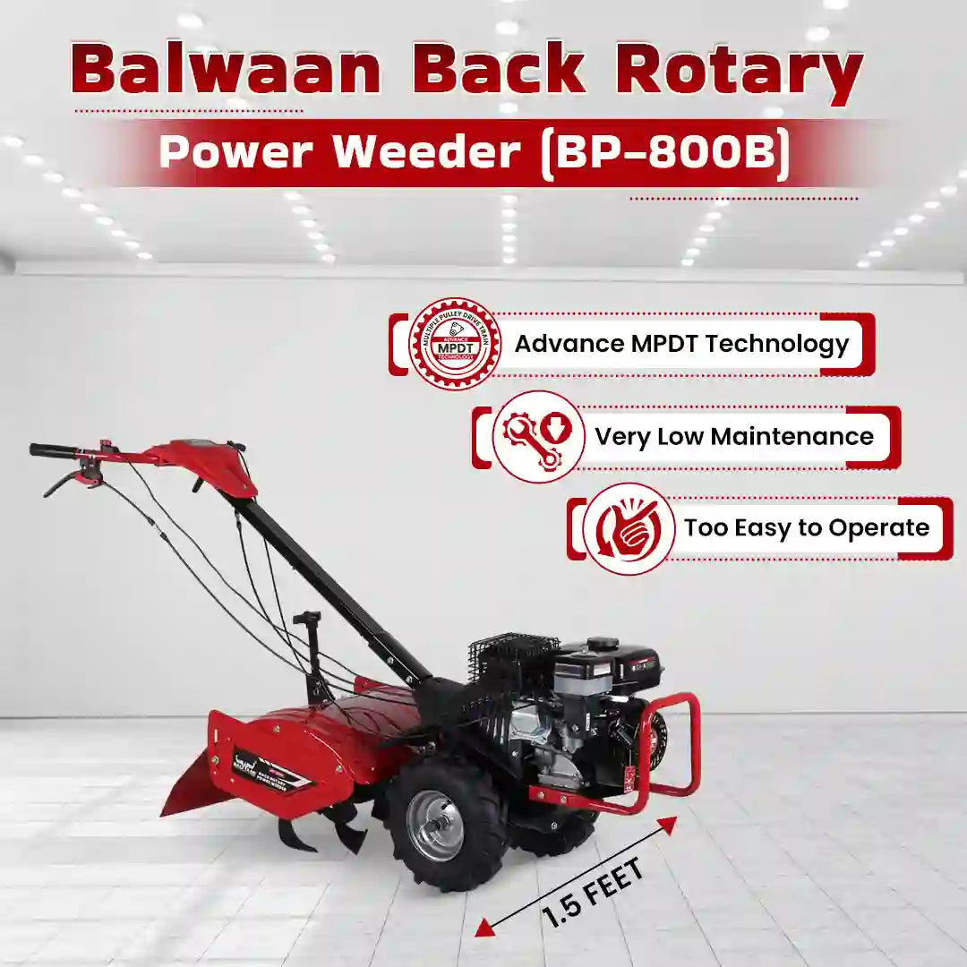Balwaan Back Rotary Power Weeder| BP-800B