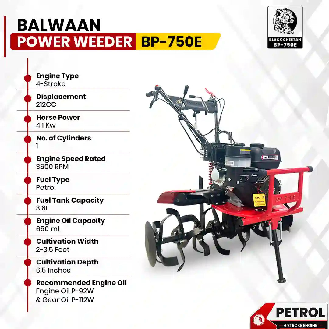 Balwaan Black Cheetah Power Weeder | BP-750E