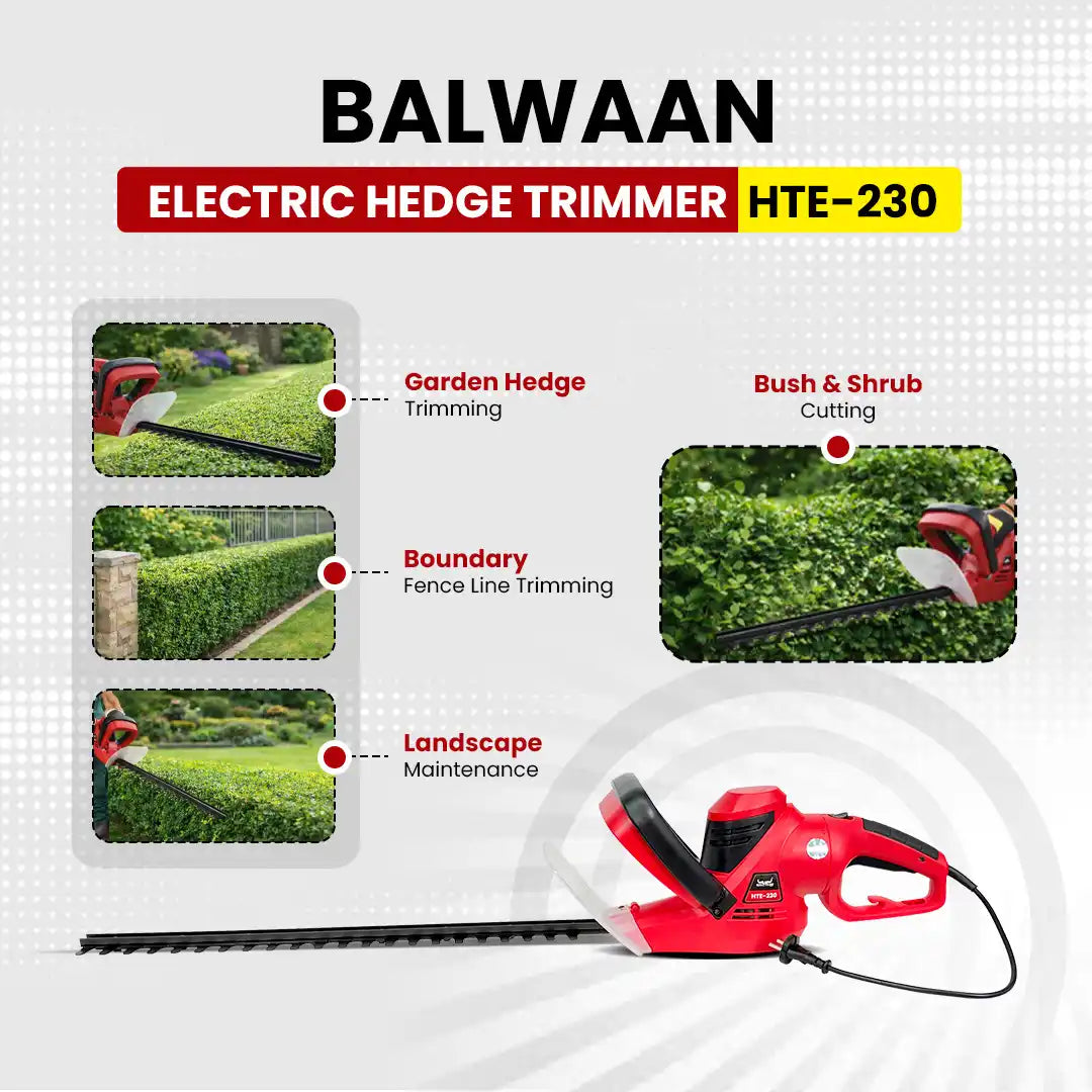 Balwaan Electric Hedge Trimmer HTE-230 | 700W Garden Hedge & Shrub Trimming Machine