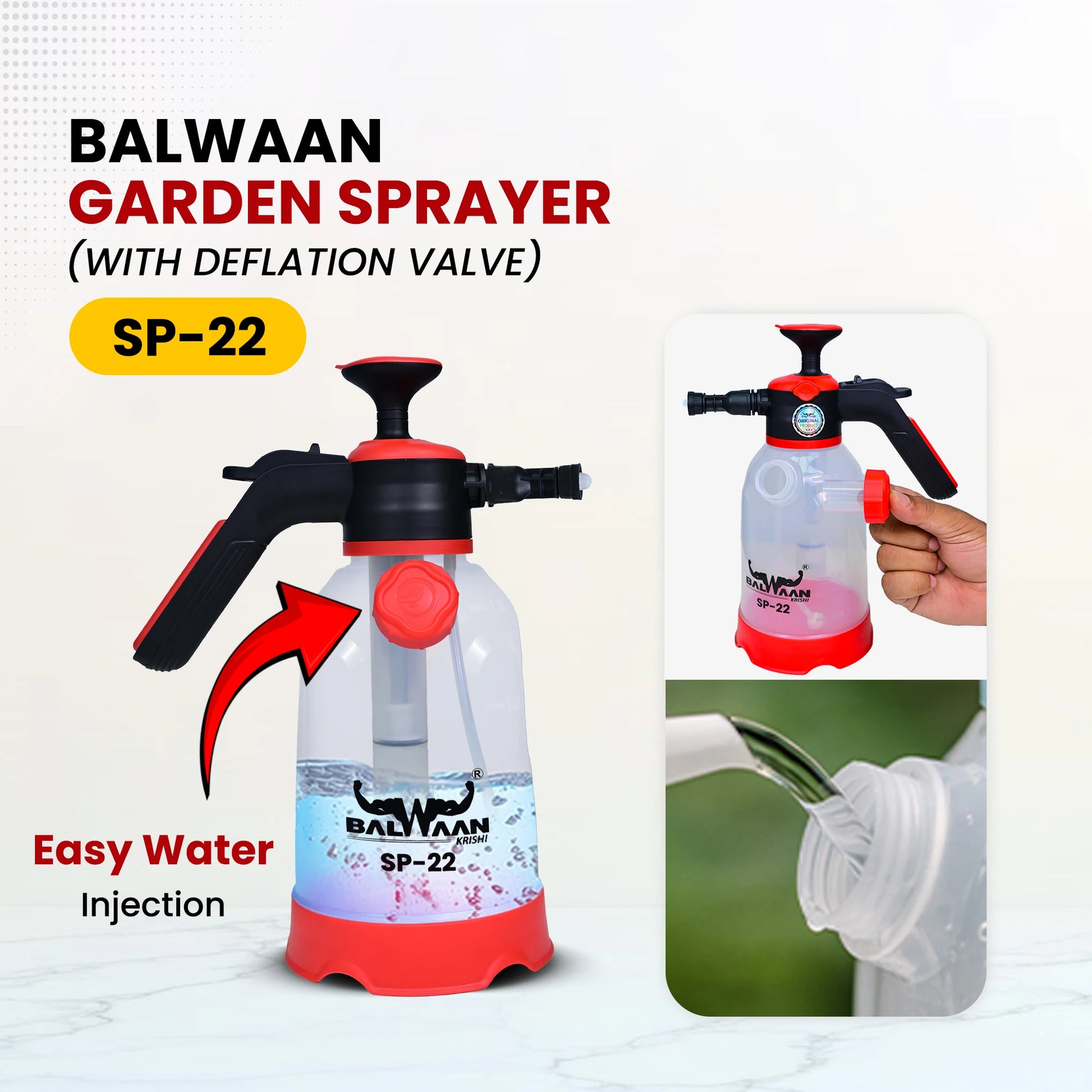 Balwaan 3 in 1 Foam Sprayer SP-22 | 2 LTR Capacity | Best for Car & Bike wash, Agriculture, Gardening, Pesticides, Glass