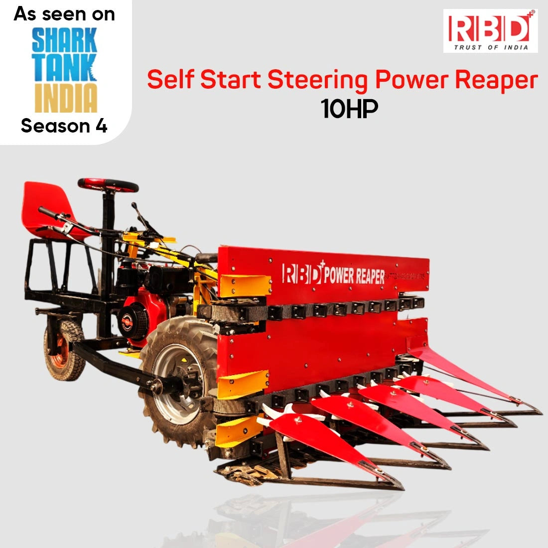 RBD Self-Start Steering Power Reaper 10HP with Seat