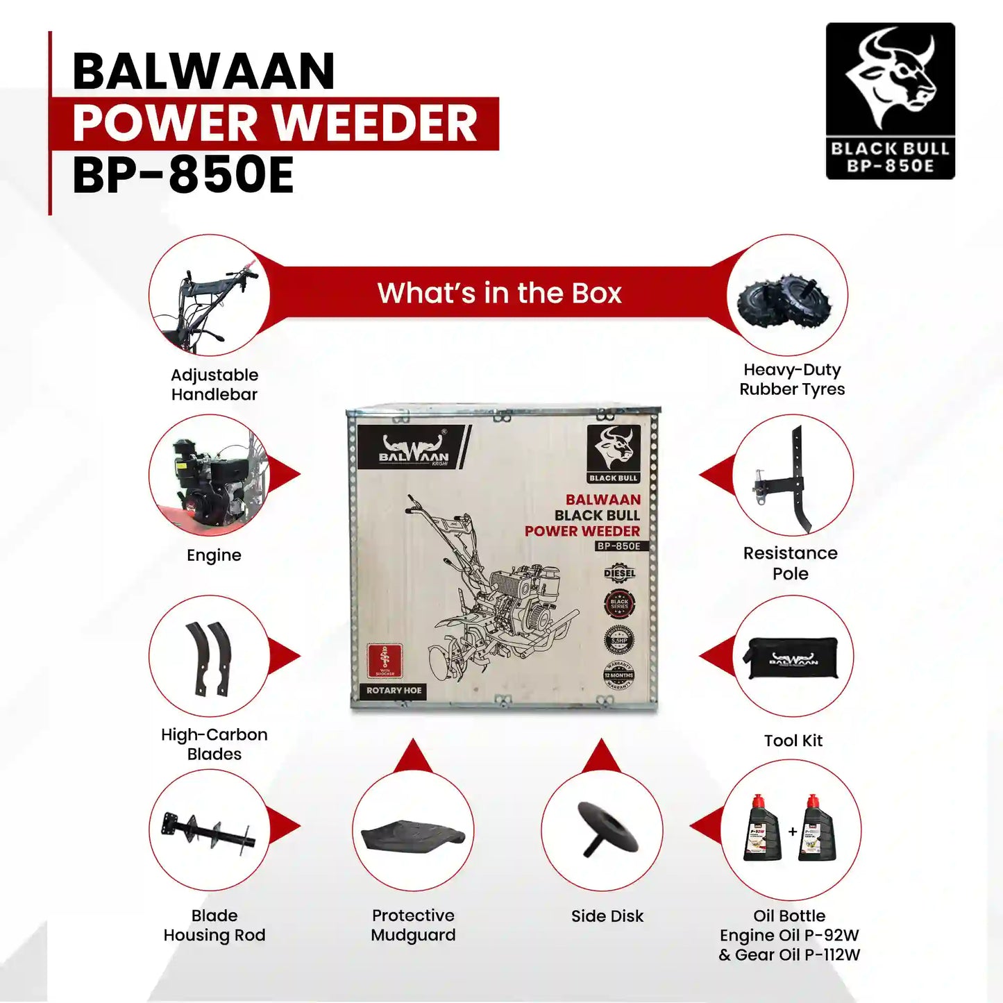 Balwaan Black Bull Power Weeder | BP-850E