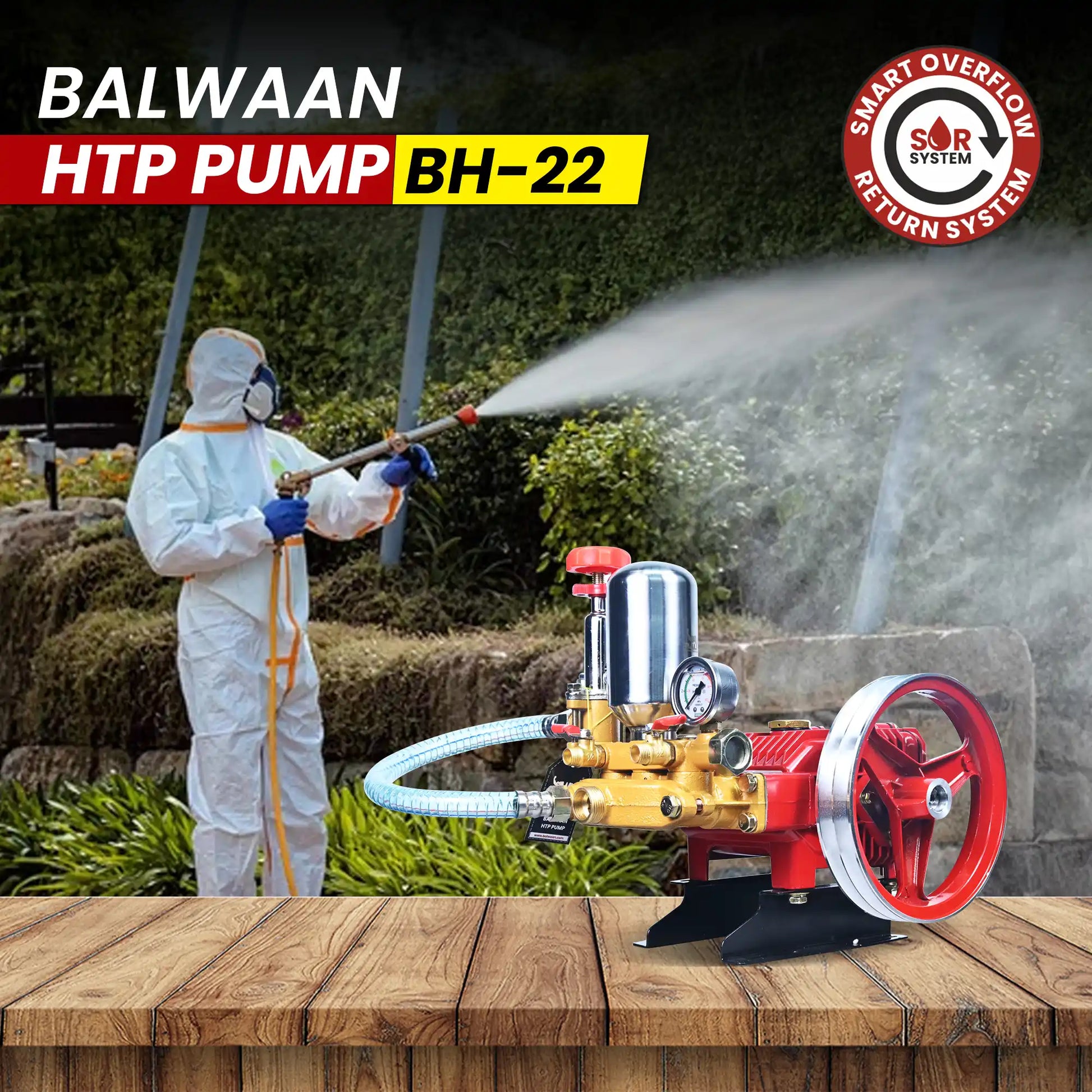 Balwaan BH-22 High Pressure HTP Pump (3 Piston) | Agriculture Spraying & Cleaning Purpose
