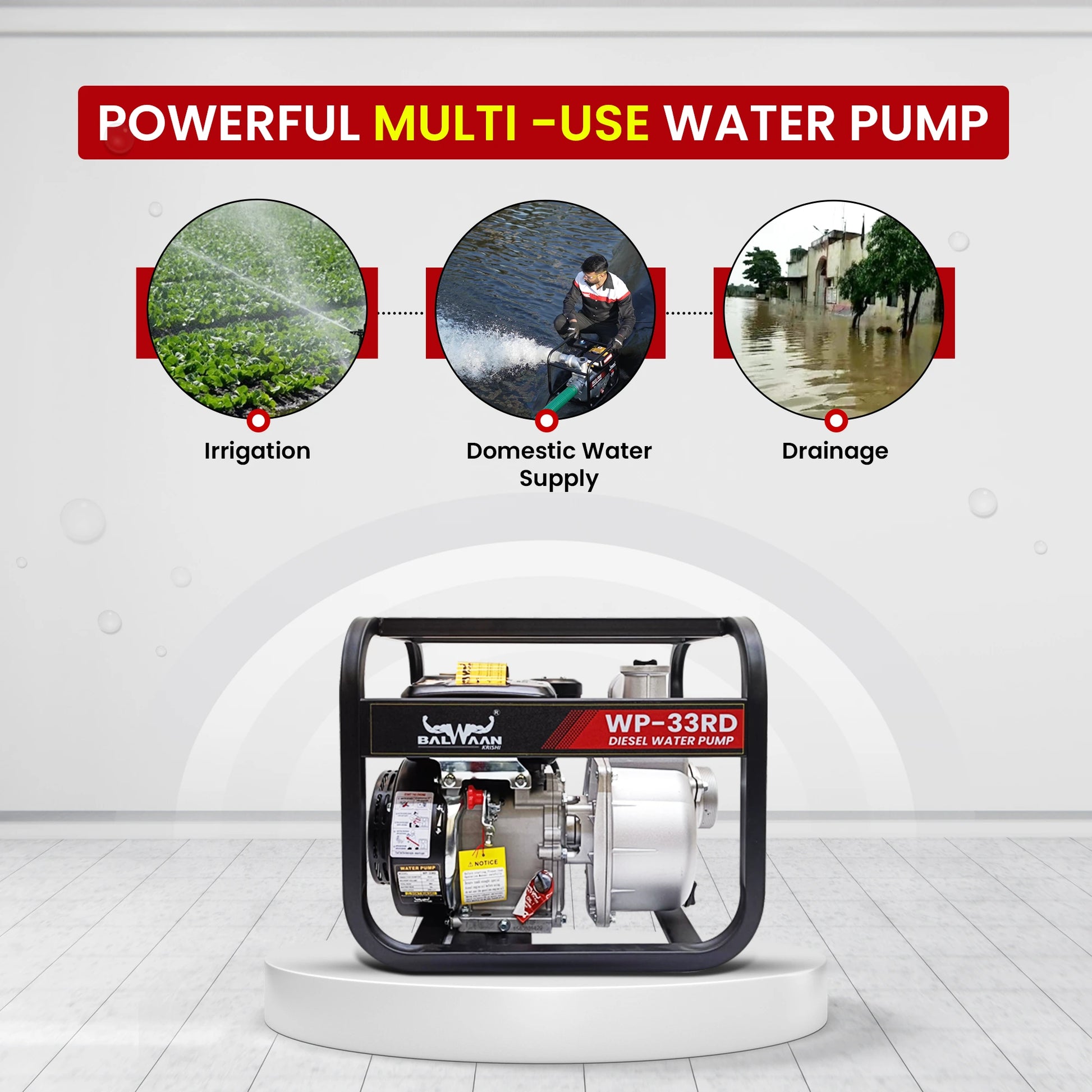 Balwaan WP-33RD 7HP Diesel Water Pump