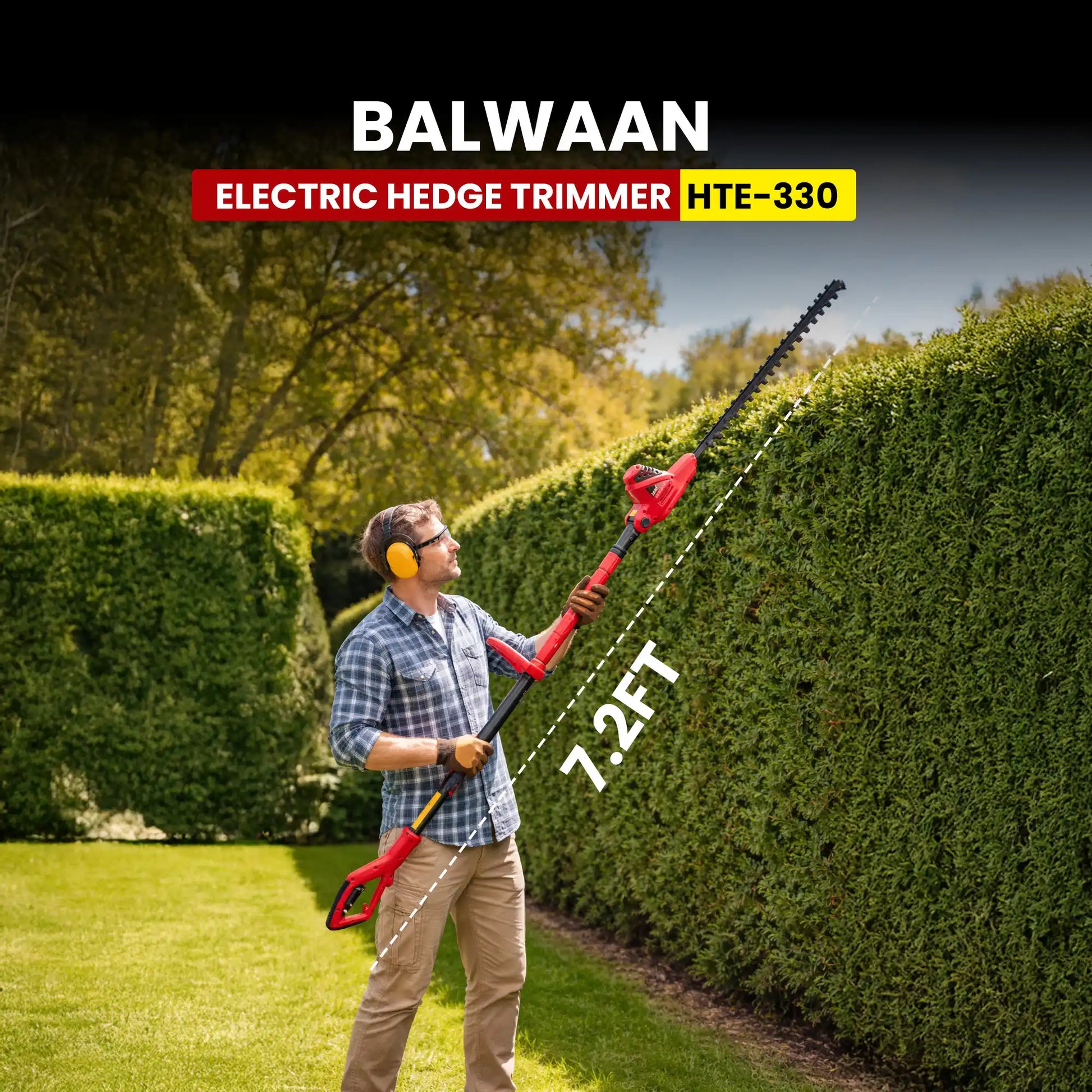 Balwaan High-Power Electric Hedge Trimmer HTE-330 For Clean & Easy Garden Trimming