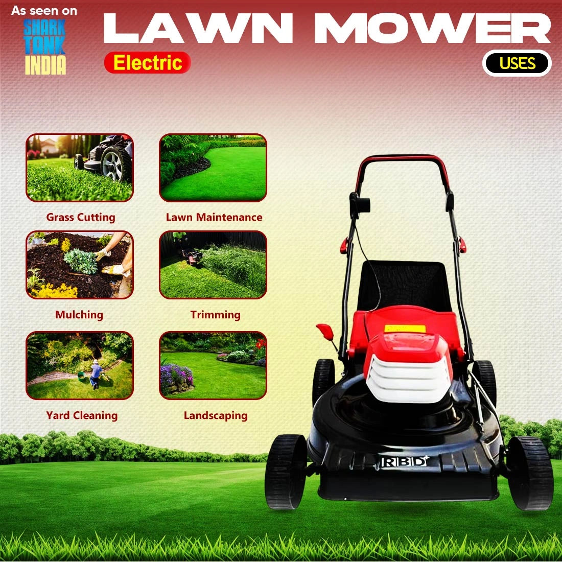 RBD 18-Inch 1800W Electric Lawn Mower - supplier gallery image 5