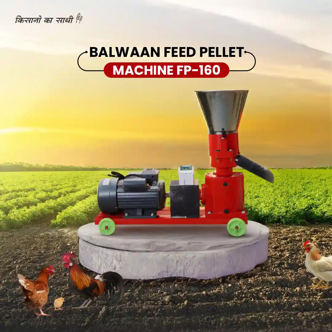 Balwaan Feed Pellet Machine FP-160 | 5HP Copper Motor | 100-130 kg/h Productivity | Professional Cattle & Poultry Feed M