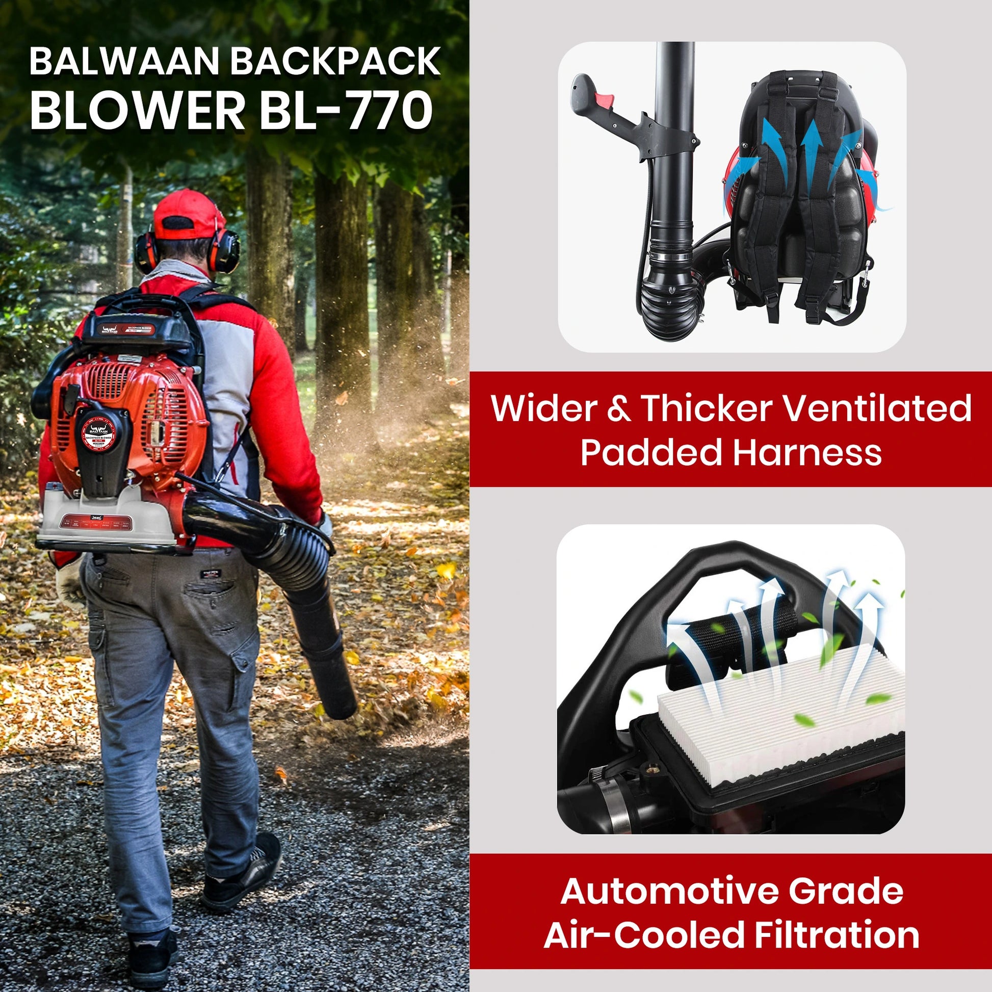 Balwaan BL-770 Backpack Leaf Blower