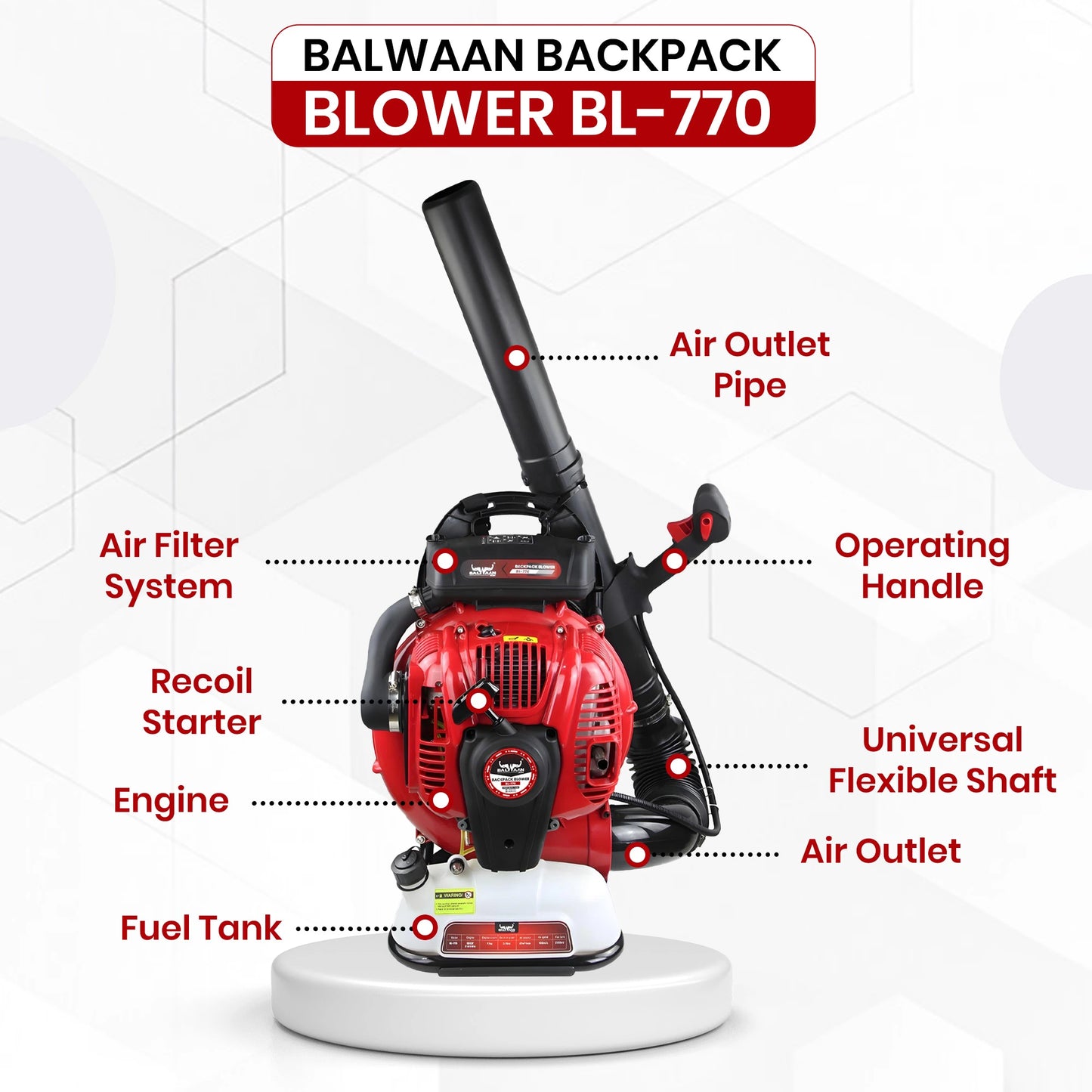 Balwaan BL-770 Backpack Leaf Blower