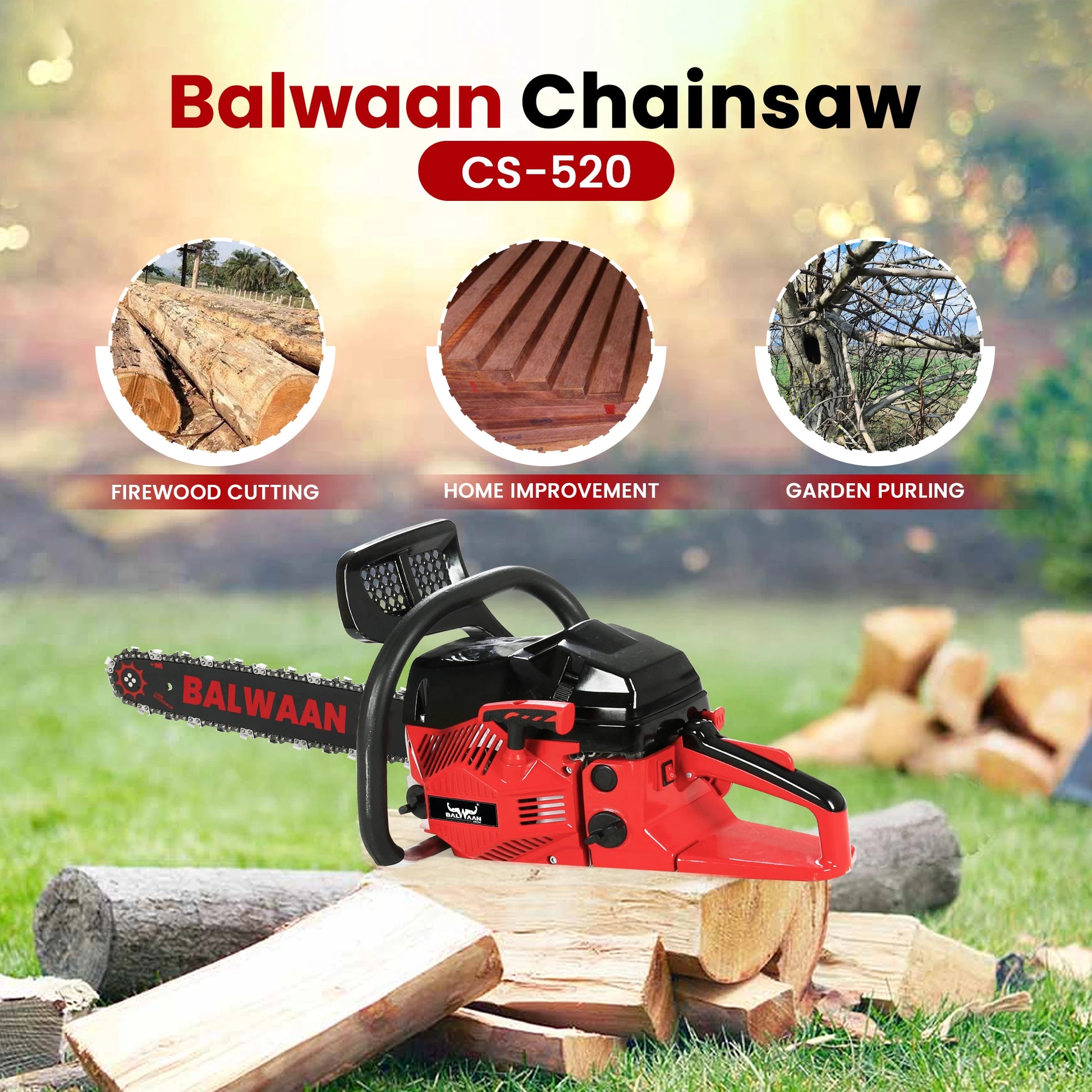 Balwaan CS-520 Chainsaw| 18 Inches