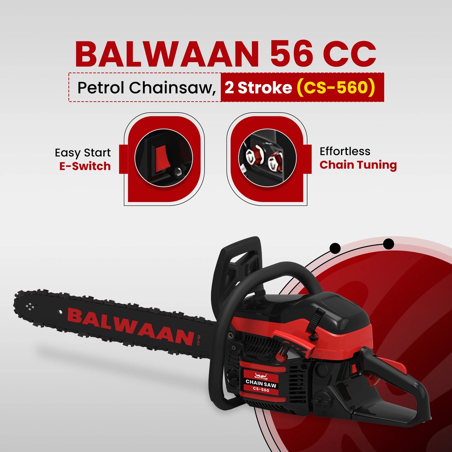 Balwaan CS-560 Chainsaw | 22 Inches