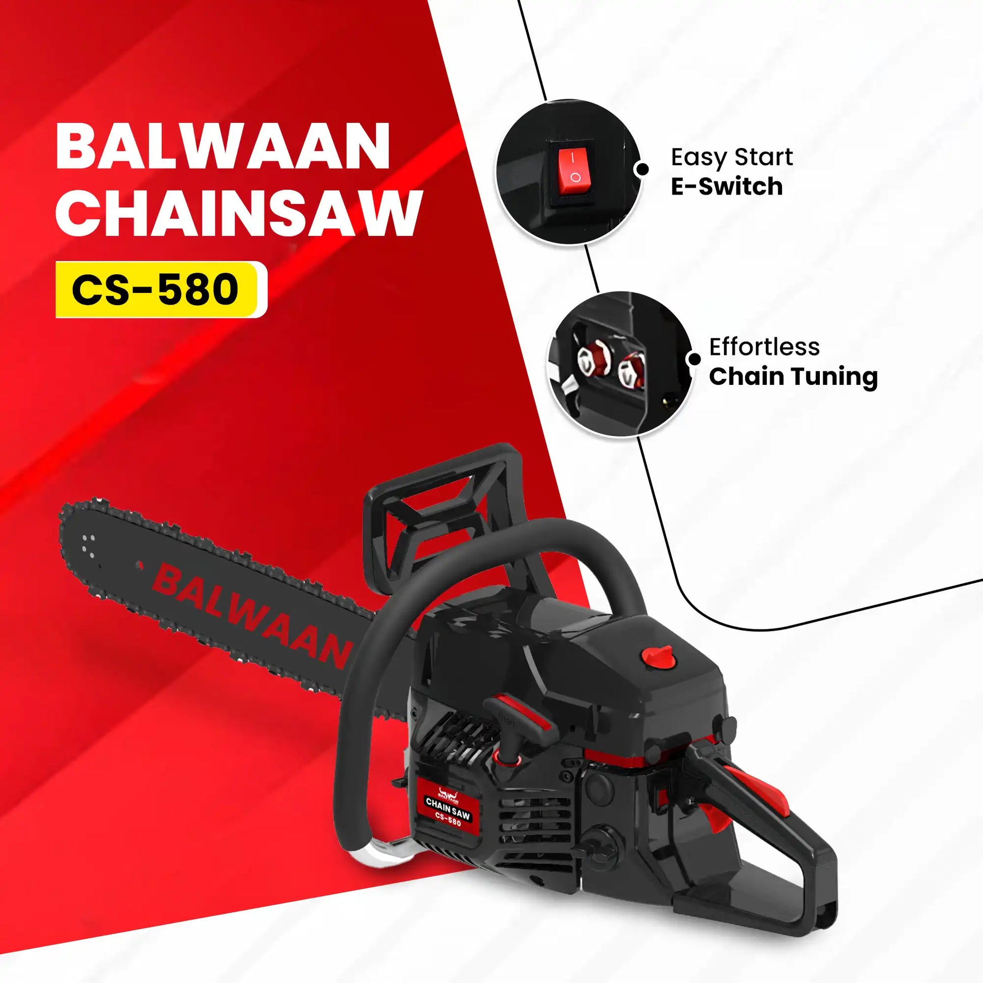 Balwaan CS-580 Chainsaw | 24 Inches