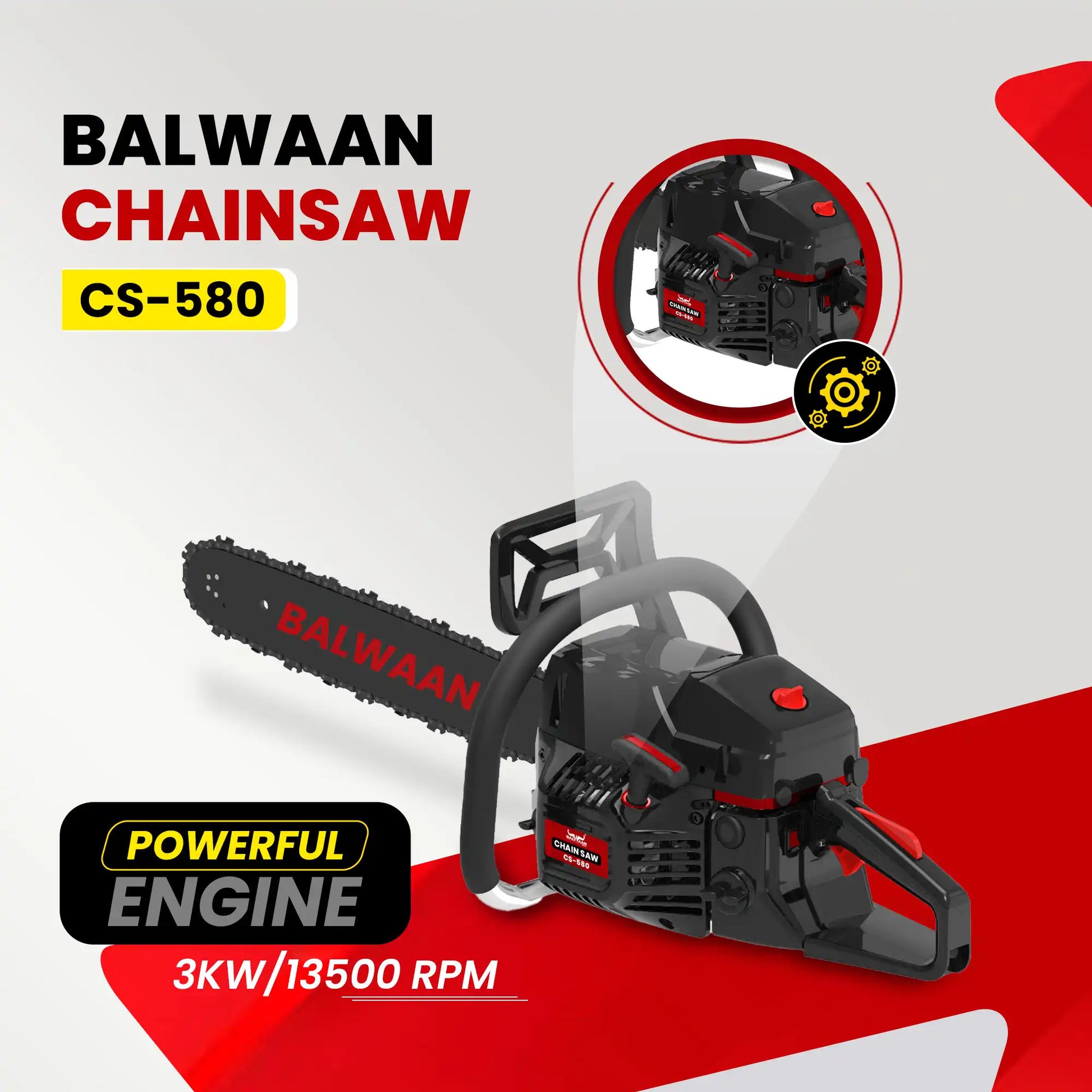Balwaan CS-580 Chainsaw | 24 Inches