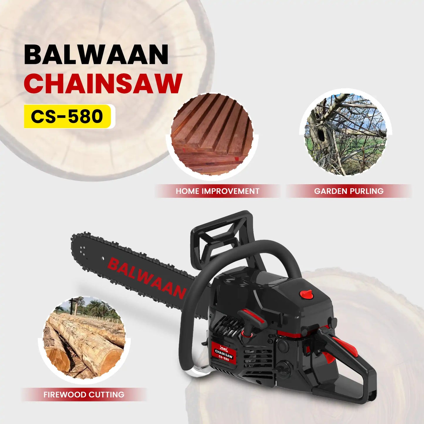 Balwaan CS-580 Chainsaw | 24 Inches