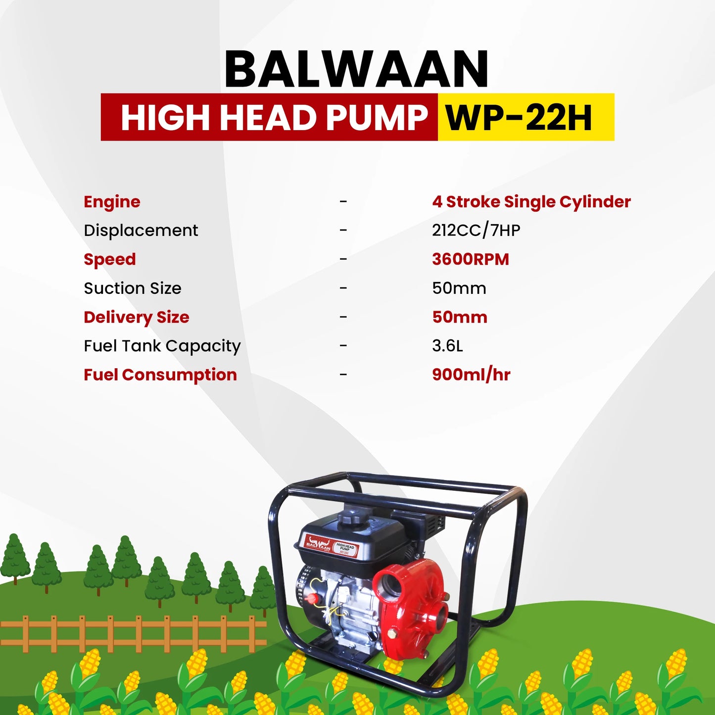 Balwaan 2x2 Inch High Head Pump| WP-22H