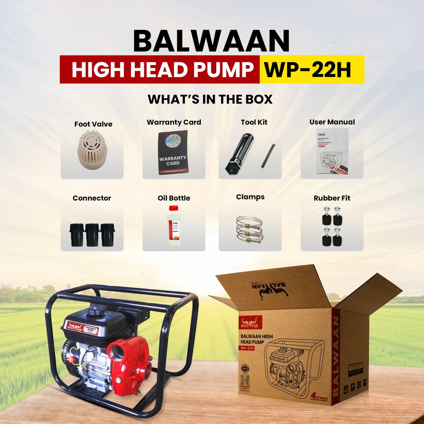 Balwaan 2x2 Inch High Head Pump| WP-22H