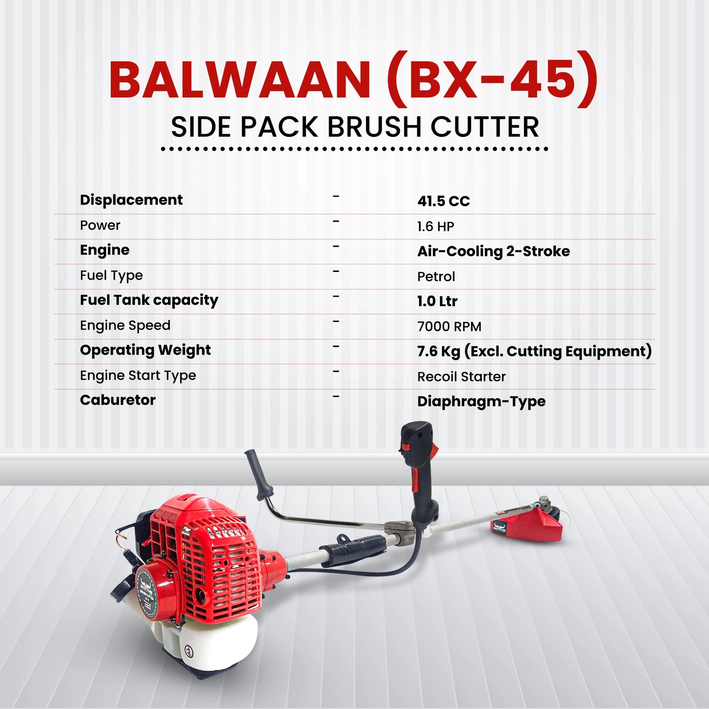 Balwaan BX-45 Side Pack  Brush Cutter