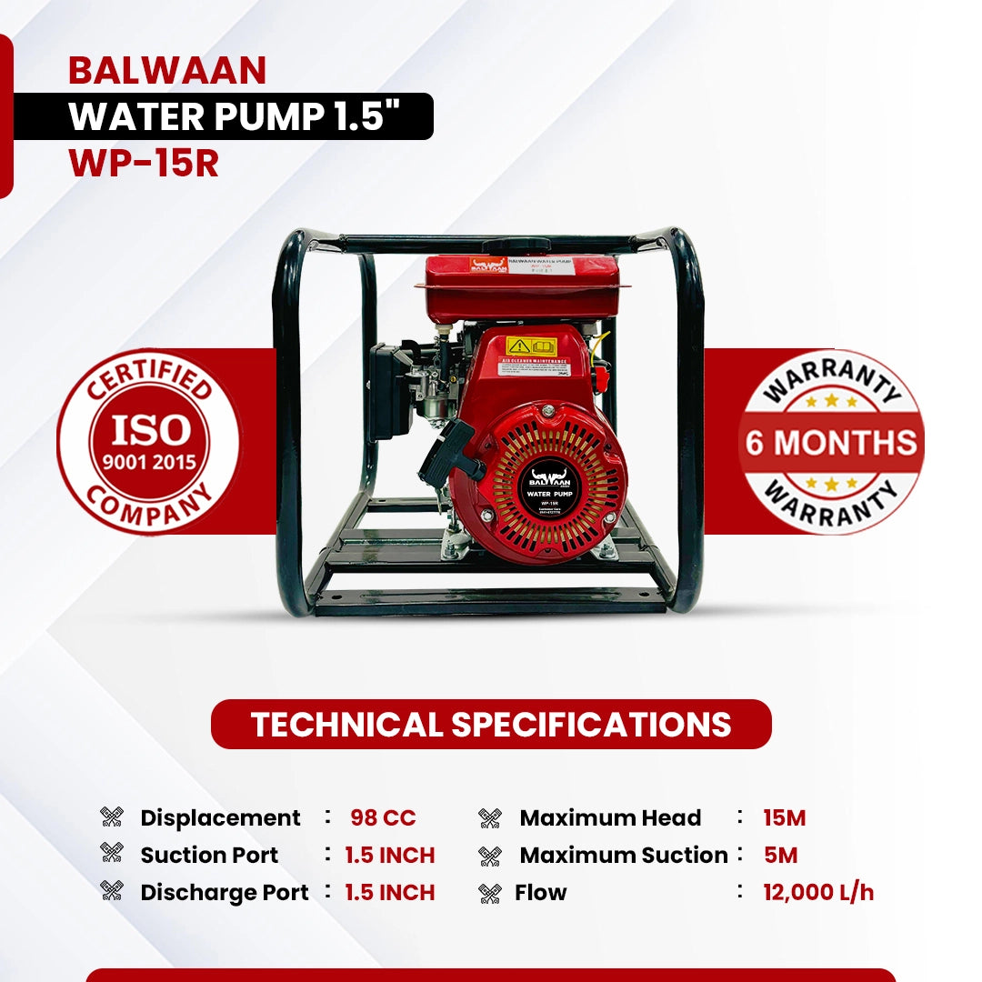 Balwaan WP-15R 98cc Water Pump| 1.5 Inches