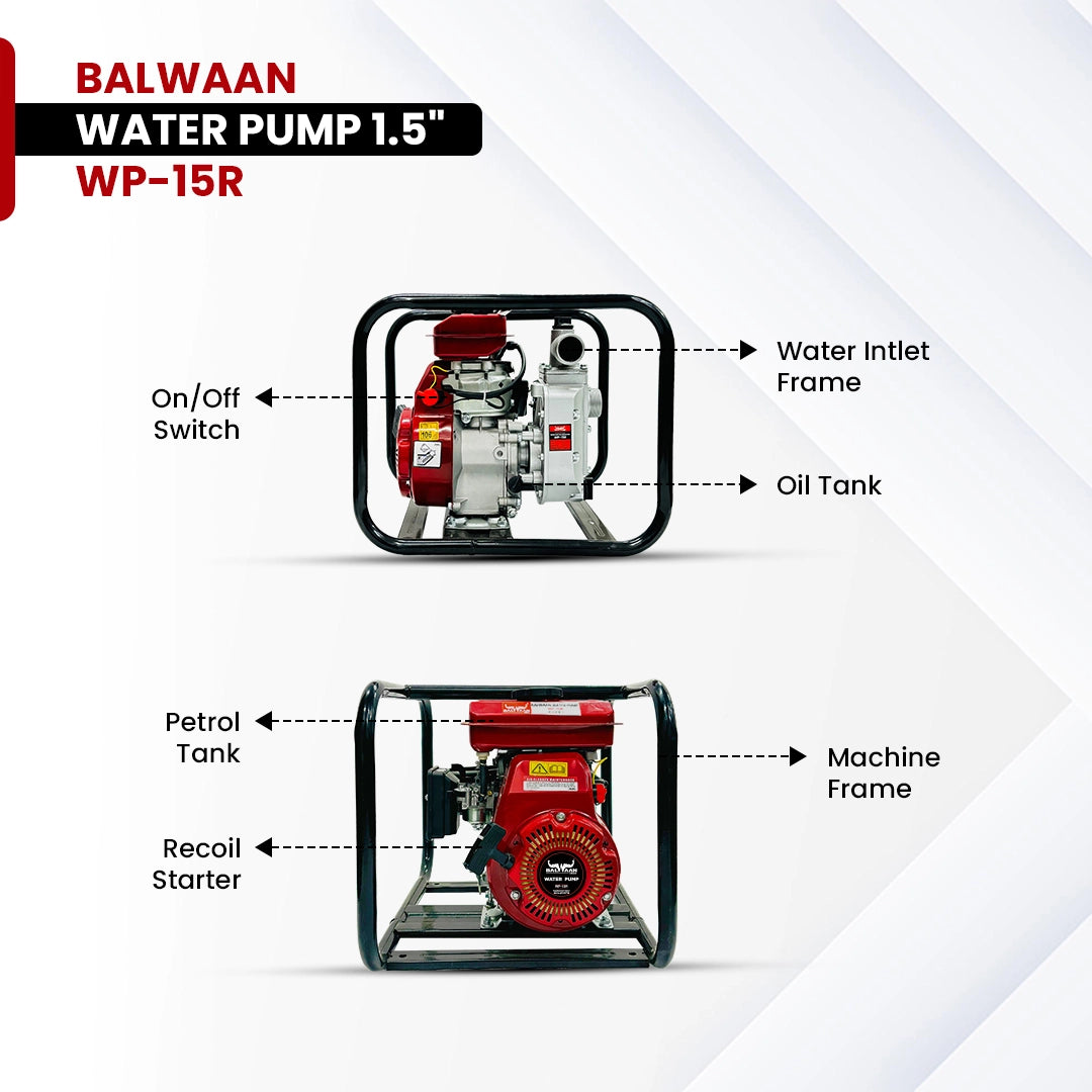 Balwaan WP-15R 98cc Water Pump| 1.5 Inches
