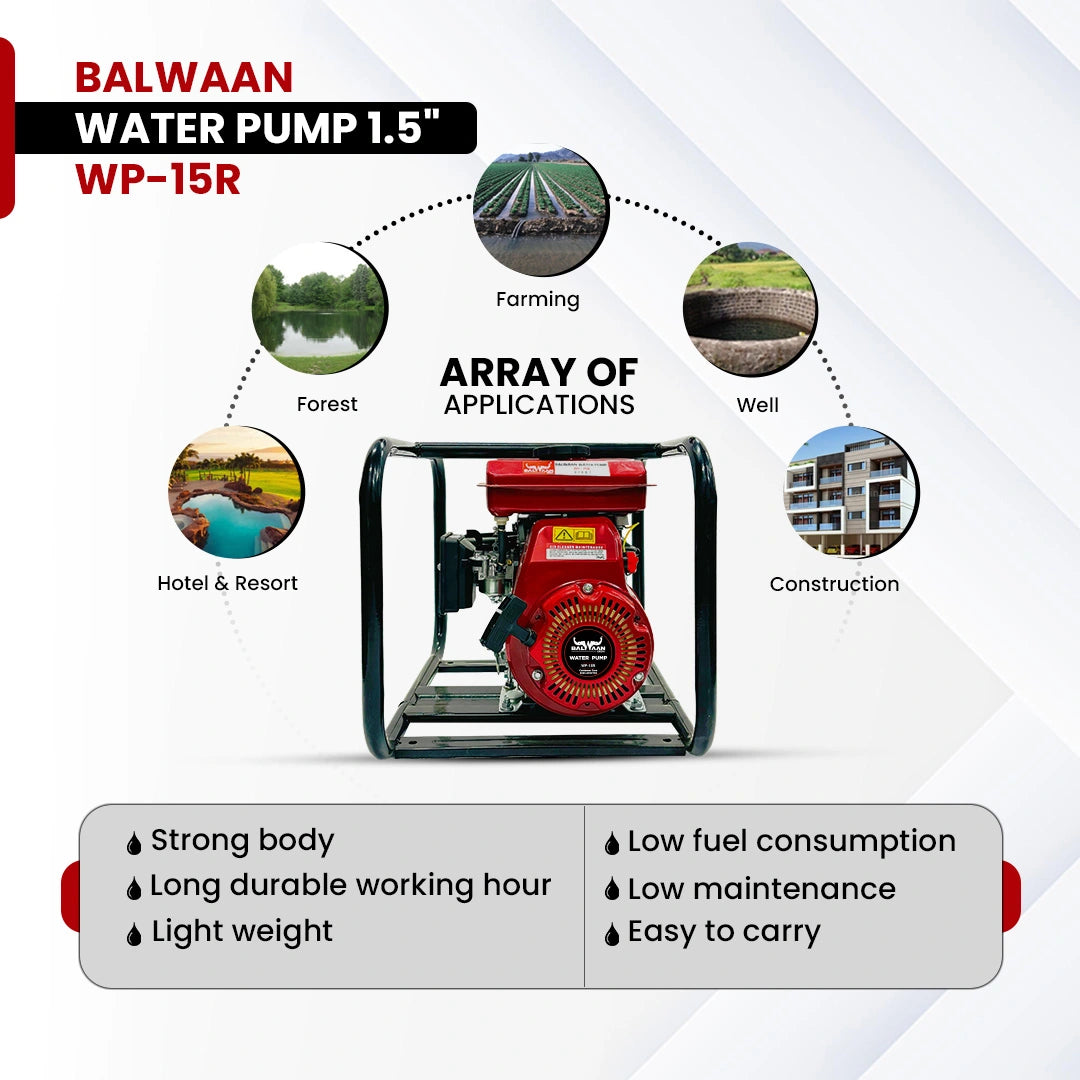 Balwaan WP-15R 98cc Water Pump| 1.5 Inches
