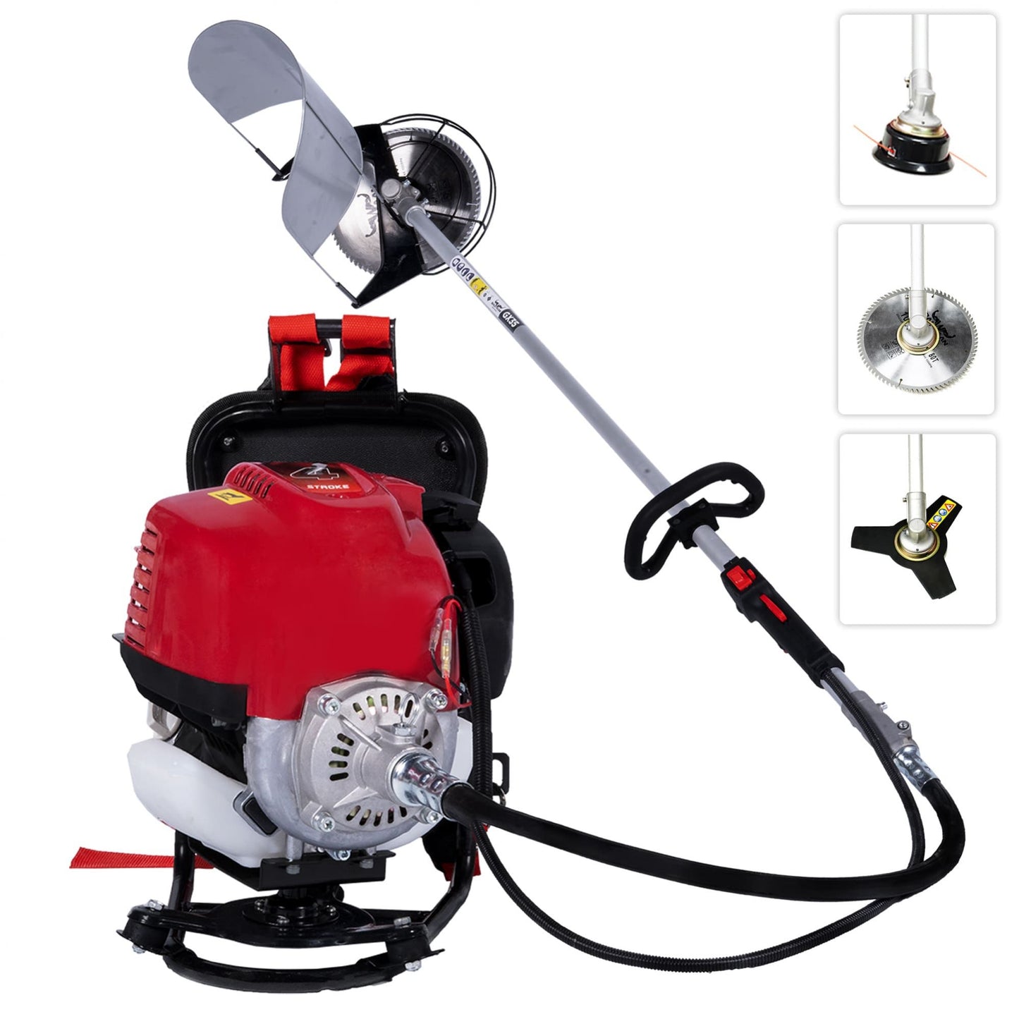 Balwaan BX-35B Back-pack crop cum grass cutter | 35 cc 4 Stroke Engine | Petrol Operated with Heavy Duty 80 Teeth,3T and