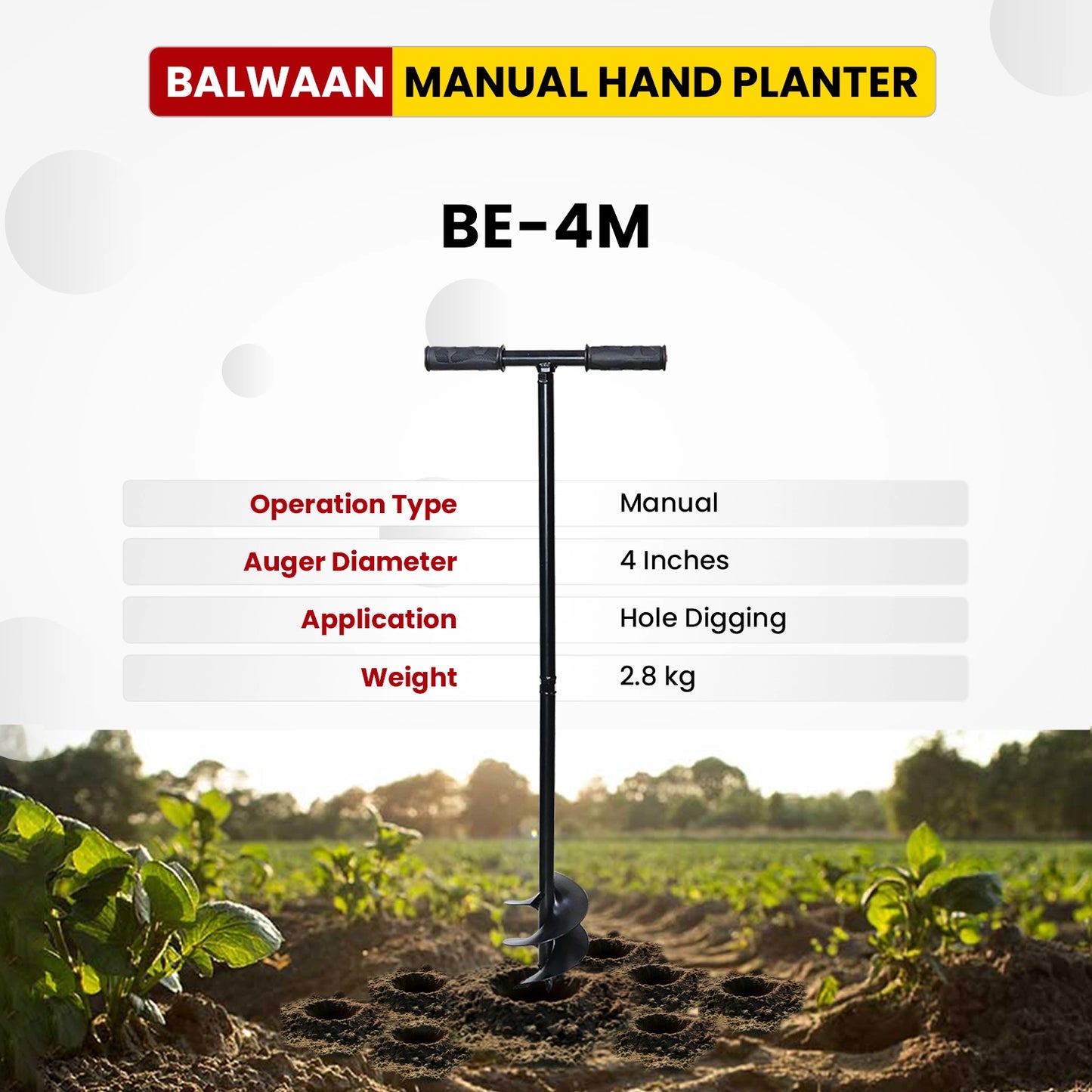 Balwaan BE-4M Manual Earth Auger
