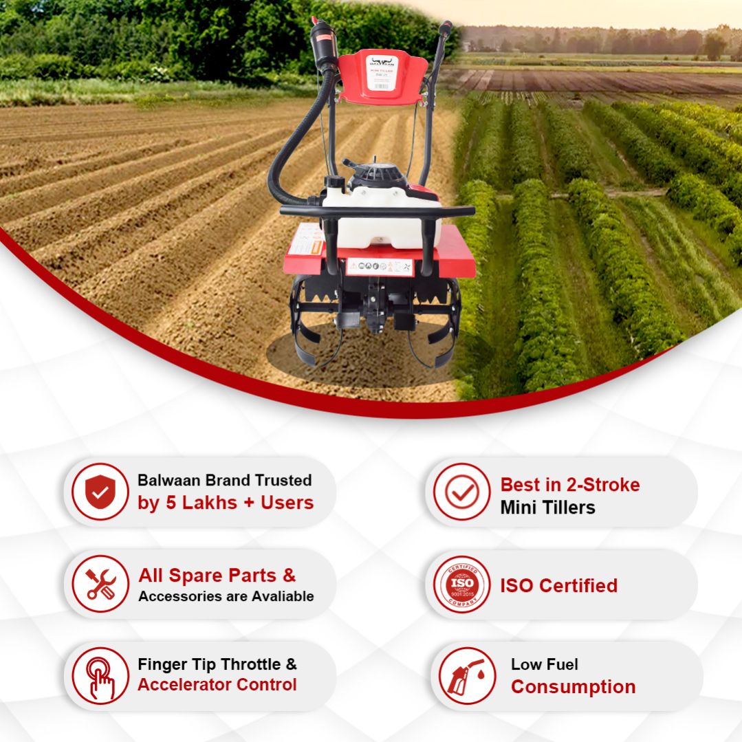 Balwaan 63cc Mini Agricultural Power Tiller| BW-25