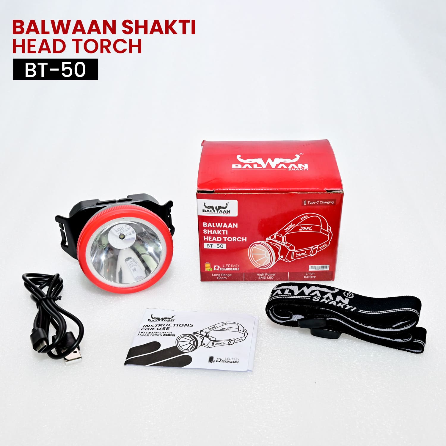 Balwaan Shakti LED Flashlight Head Torch| BT-50