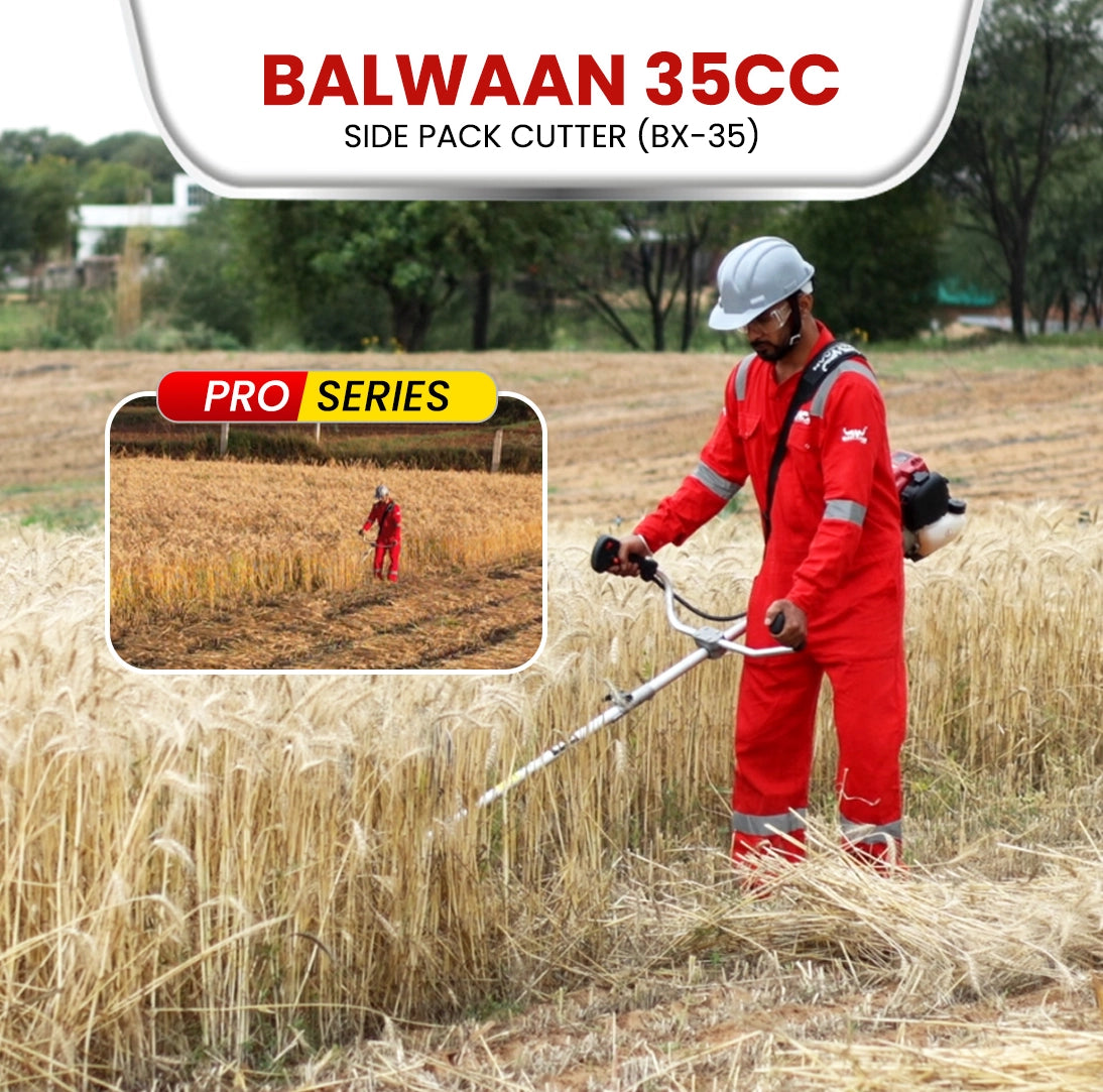 Balwaan Side Pack Brush Cutter BX-35 Pro | Powerful 35cc Engine