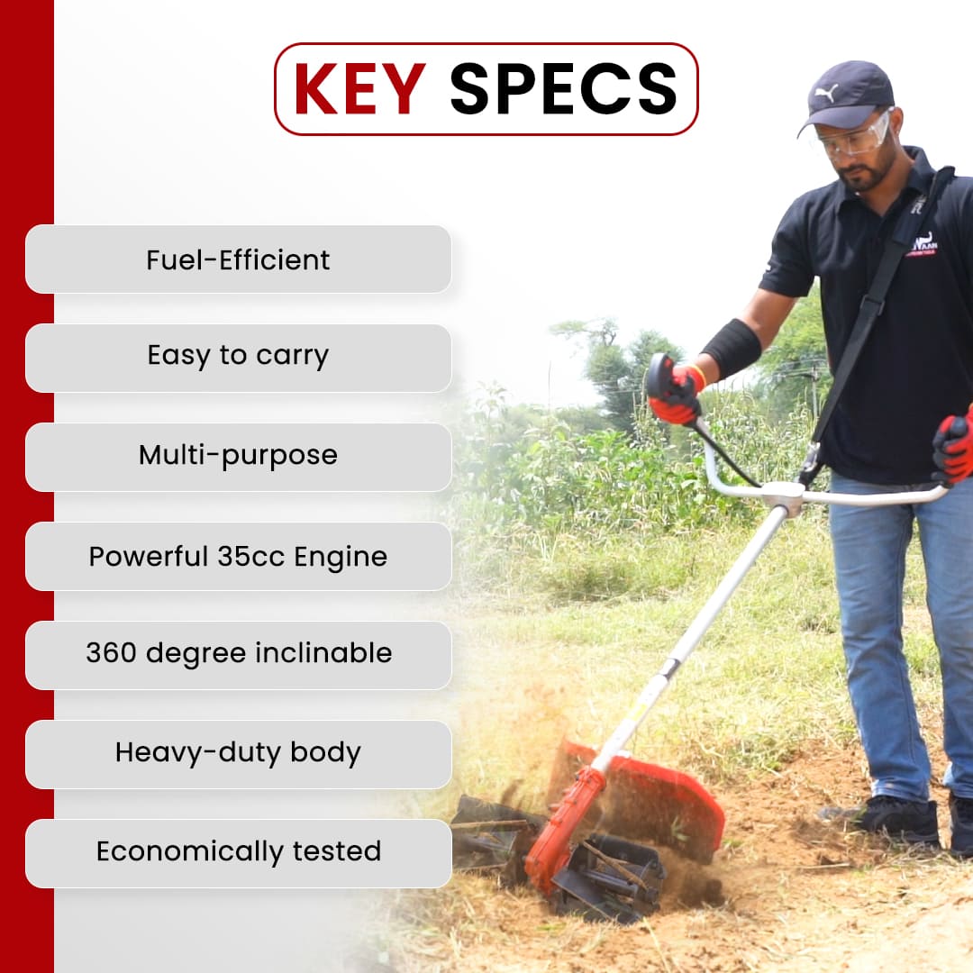 Balwaan Side Pack Crop Cutter with Tiller| 35cc