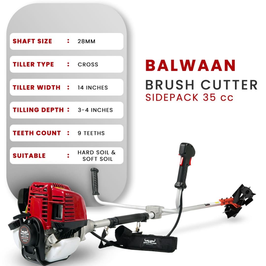 Balwaan Side Pack Crop Cutter with Tiller| 35cc