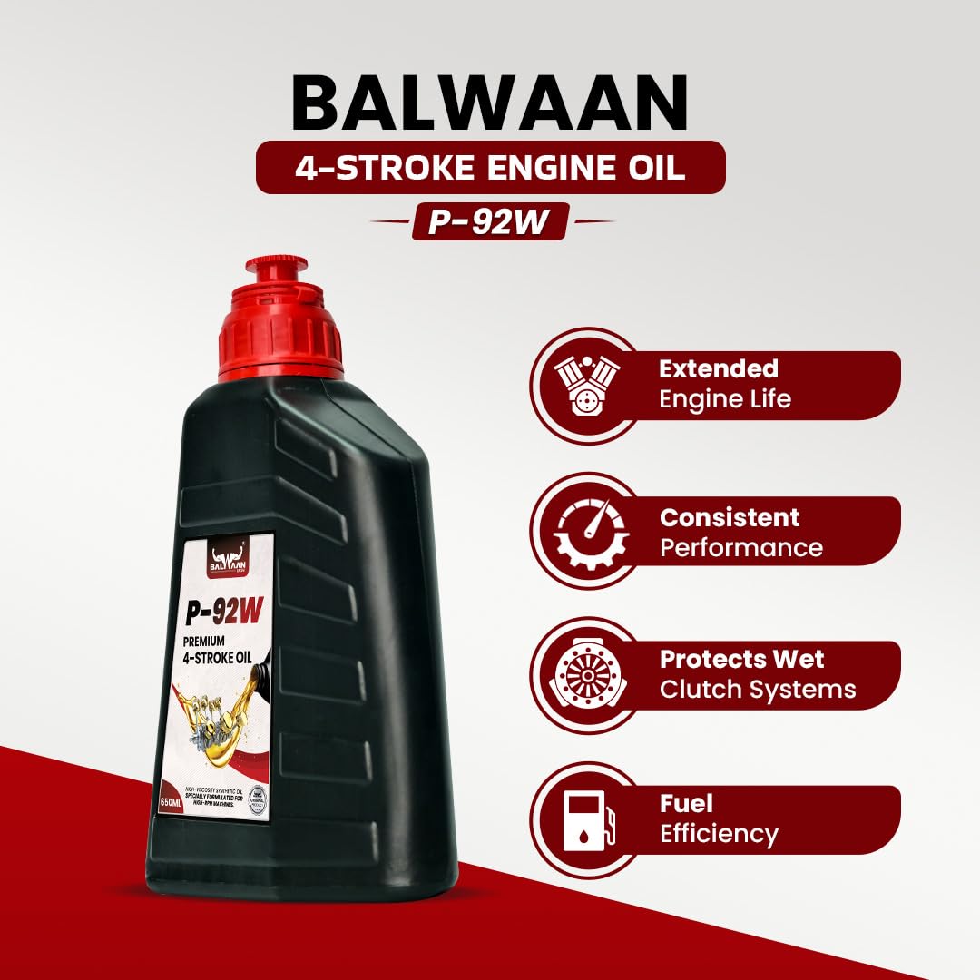 Balwaan Krishi Premium 4-Stroke Engine Oil (P-92W)| 650ml | High Heat Stability | Rust Guard