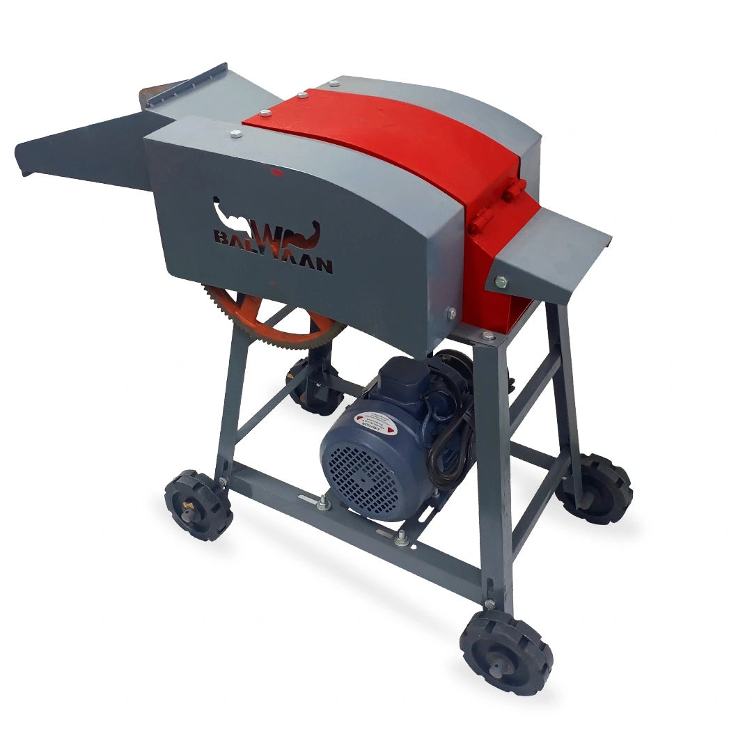 Balwaan Chaff Cutter CH-120 With 2HP Motor | Comes with 4 pieces of Blade and RPM 1440 | Suitable for cutting up straw o