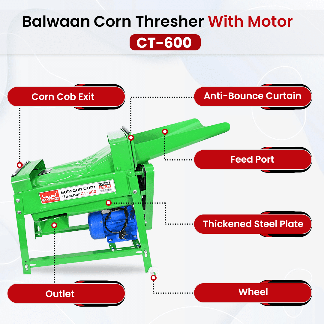 Balwaan Corn Thresher CT-600 With Motor (Green)
