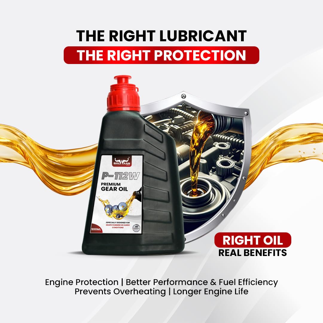 Balwaan Premium Engine Gear Oil (P-112W) 900ml | High Load Protection Extended Gear Life