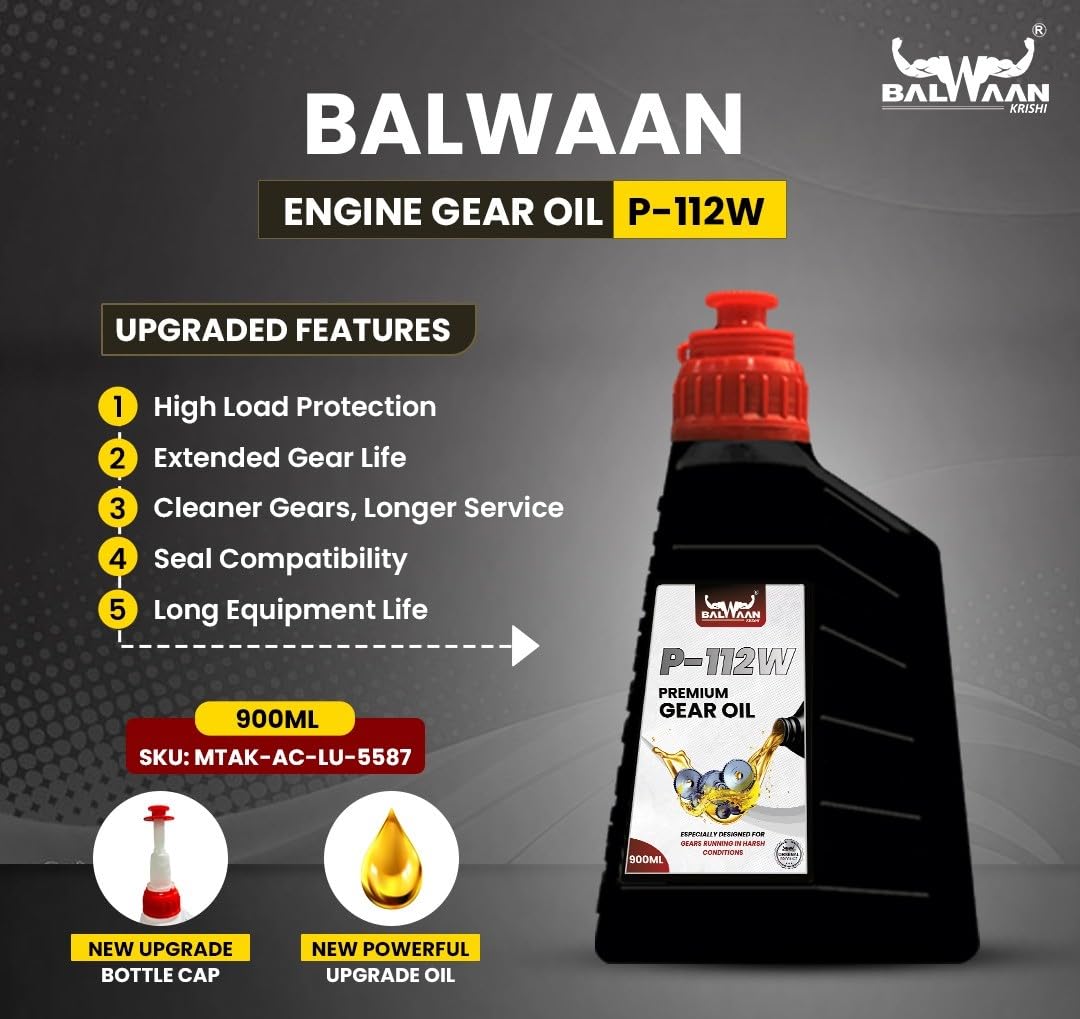 Balwaan Premium Engine Gear Oil (P-112W) 900ml | High Load Protection Extended Gear Life