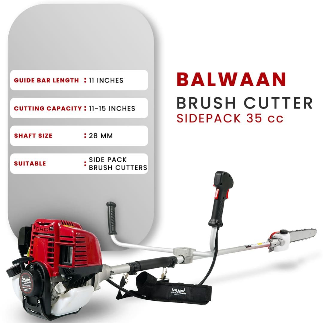 Balwaan Side Pack Crop Cutter with Chainsaw| 35cc